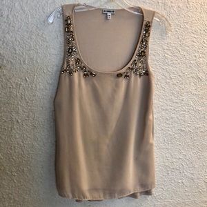 Express Sleeveless Top with Jewel Detail.